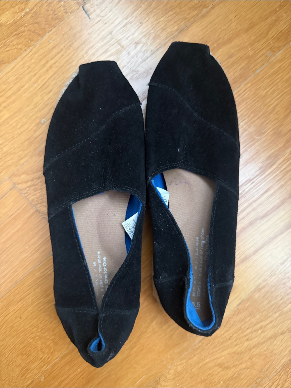 Toms Black Suede Slip-On Flats